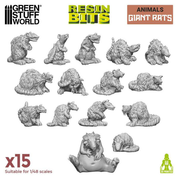 GSW Resin Bits - Giant Rats (x15)