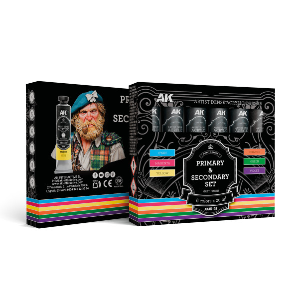 AK Interactive - Artistic Dense Acrylic Color - Primary & Secondary Set