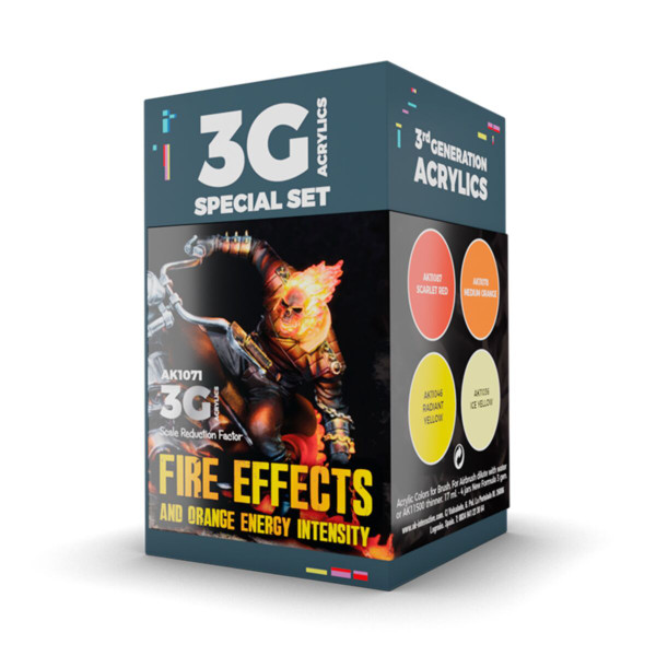 AK Interactive 3Gen - Wargame Set - Fire Effects and Orange Energy