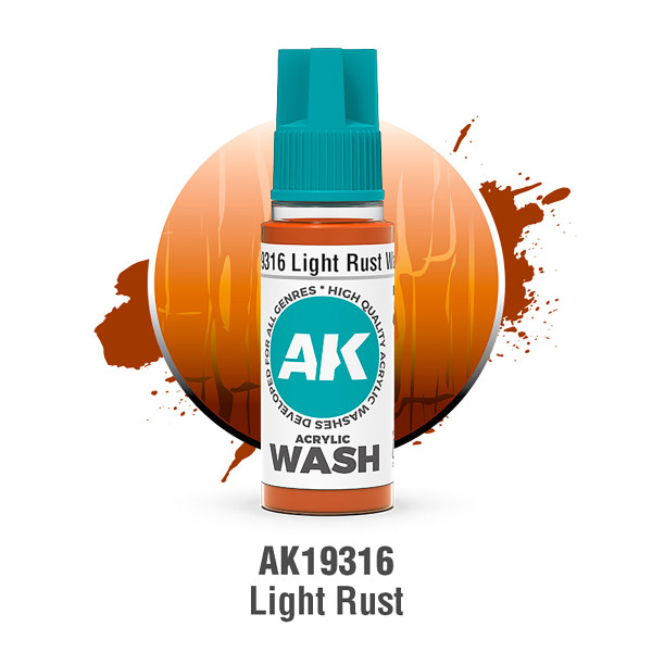 AK Interactive 3Gen - Acrylic Wash - Light Rust 18ml