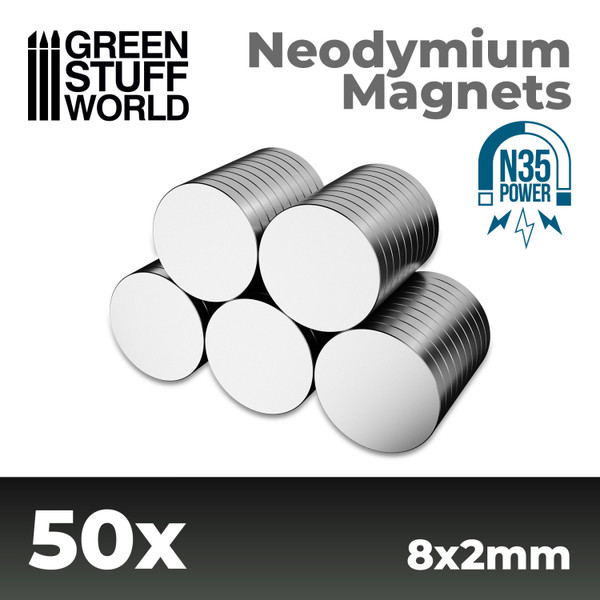 GSW Neodymium Magnets (N35) 8x2mm - 50 units