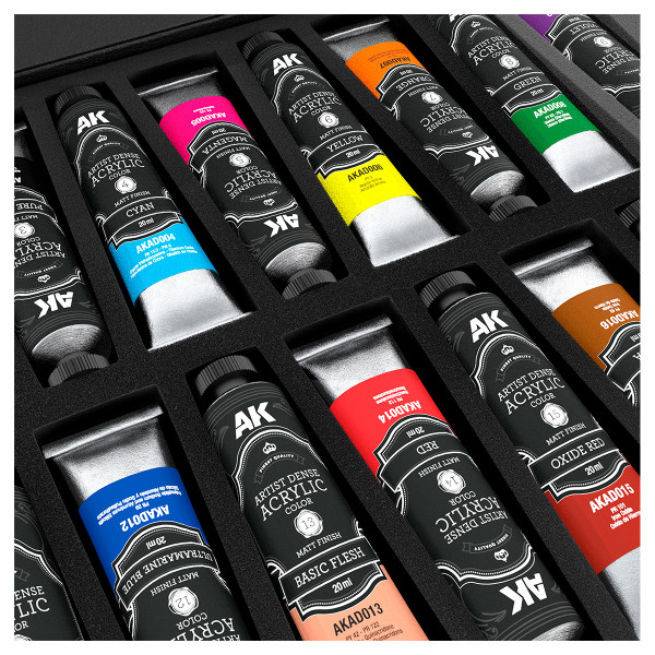 AK Interactive - Artistic Dense Acrylic Color - Deluxe Edition 18 colour set