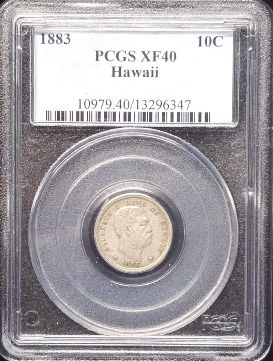 1883 10C, PCGS XF40, Hawaii