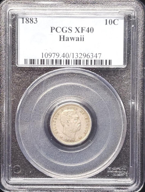 1883 10C, PCGS XF40, Hawaii 1883 10C, PCGS XF40, Hawaii
