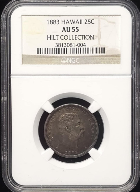 1883 Hawaii 25C, NGC AU55, Hilt Collection 1883 Hawaii 25C, NGC AU55, Hilt Collection