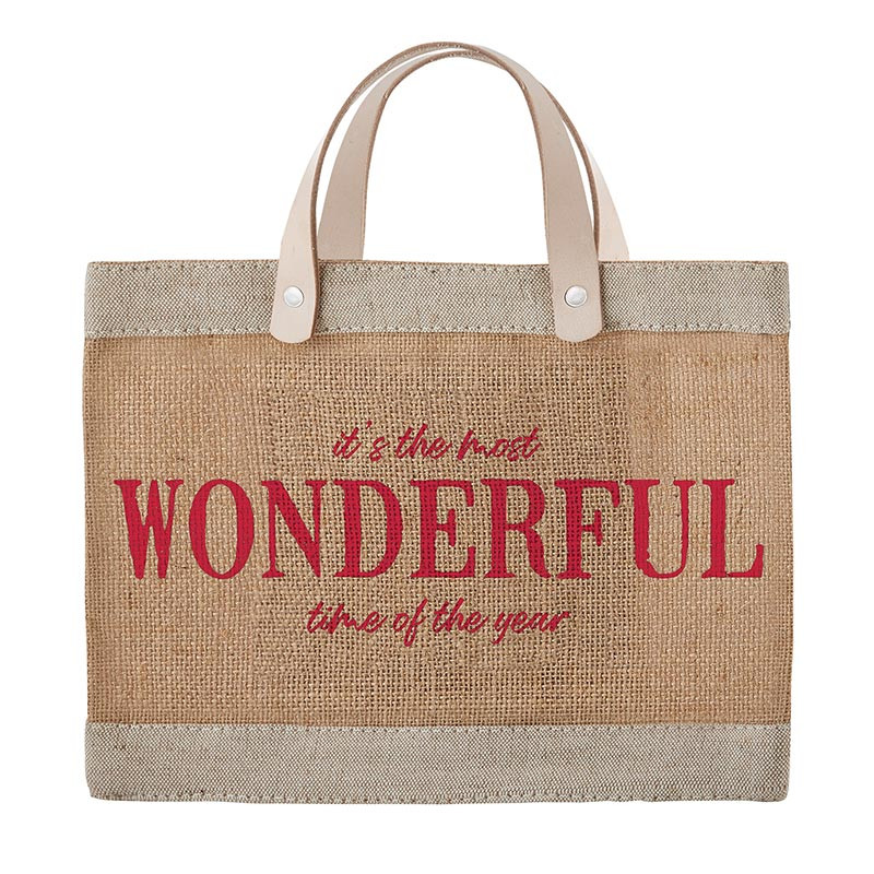 Face To Face Jute Tote - It's the Most Wonderful Time of the Year - Thumbnail 3