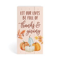 Wood Block -Thanks And Giving