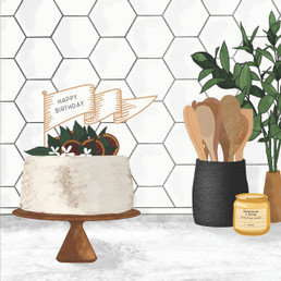 Greeting card - Birthday - Cake