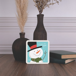 Christmas Ceramic Mini Sign - Snowman Let It Snow