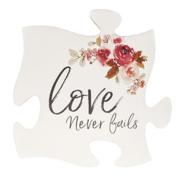 Puzzle Piece Love Never Fails Floral