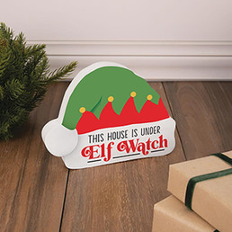 Small Christmas Shape Sign - This House Hat