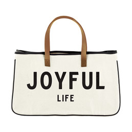 Joyful Life - Large Canvas Tote