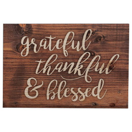 Block Sign - Grateful Thankful Blessed