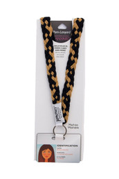 Pom Lanyard - Black/Old Gold