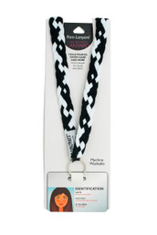 Pom Lanyard - Black/White