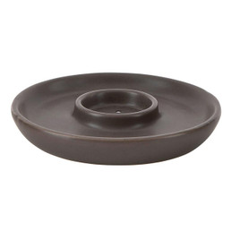 Brown Ceramic Duo Incense & Votive Holder