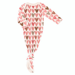 Knotted Gown - Hearts 0-3 mo Knotted Gown - Hearts 0-3 mo