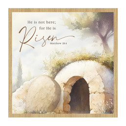 5x5 Tabletop Plaque - He Is Risen