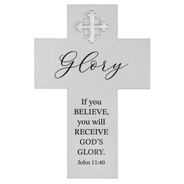 John 11:40 Desk Stand Cross - The Power of Faith