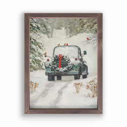 Festive Farmhouse Collection Framed Linen Art - Vintage Car