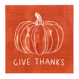 Give Thanks Orange Wood Block