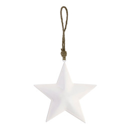 White Enamel Star Ornament - 8" 