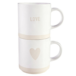 Face to Face Stackable Mugs - Love/Heart - Set of 2