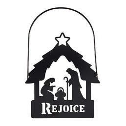 Nativity Stable Silhouette Ornament - 12/pk