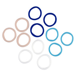 Seamless Hair Ties in Shell - Blue Ombre - Set of 12