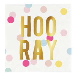 Foil Beverage Napkins - Hooray - 20ct
