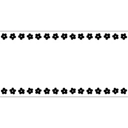 Paper Table Runner - Black Flowers