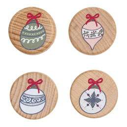 Wood Bottle Stoppers - Ornament - Set of 4