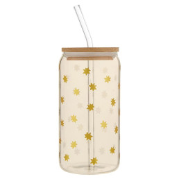 16oz Glass Tumbler - Snowflake Stars