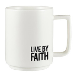 Matte Cafe Mug - Live by Faith