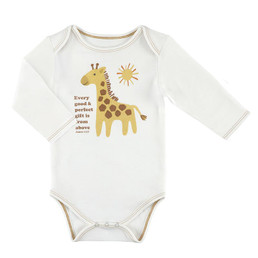 Long Sleeve Snapshirt Cotton Spandex - Giraffe