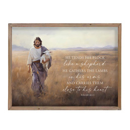My Peace Framed Art - He tends His Flock