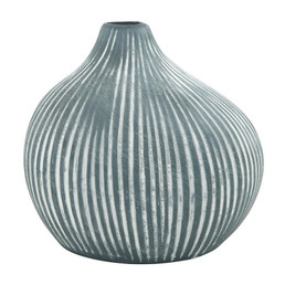 Blue Striped Droplet Vase