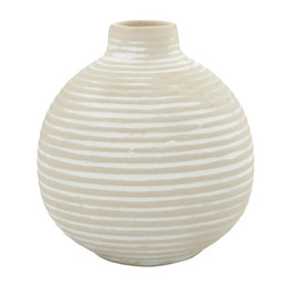 White Striped Droplet Vase