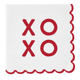 Foil Scalloped Napkins - XOXO