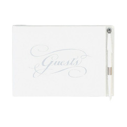 Silver Guest Book With Pen