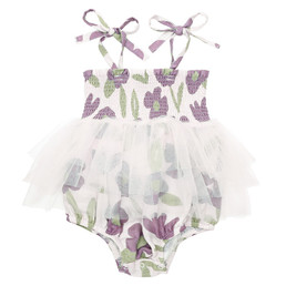 Tutu Bubble Romper - Purple Floral