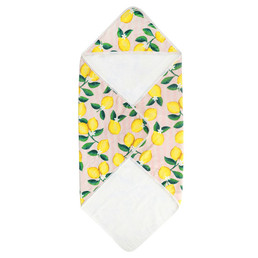 Hooded Towel - Pink Stripes + Lemons