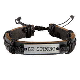 Be Strong Leather Bracelet Assortment (2 Assort) - 12/pk