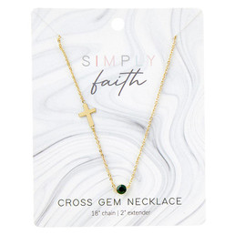 Cross Necklace - Emerald