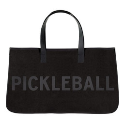 Black Canvas Tote - Pickleball Black Canvas Tote - Pickleball