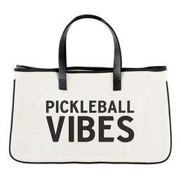 Black Canvas Tote - Pickleball Vibes Black Canvas Tote - Pickleball Vibes