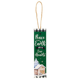 Peace on Earth at Christmas Plank Ornament - 12/pk