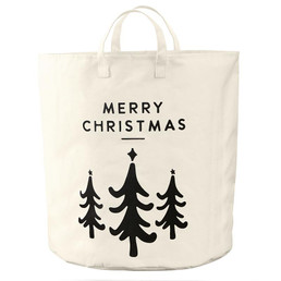 Large Canvas Storage Tote - Merry Christmas