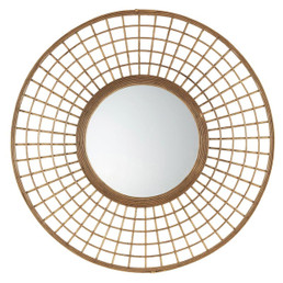 Dark Patterned Bamboo Mirror