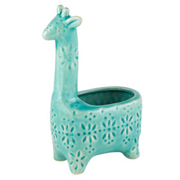 Lake Blue Giraffe Planter - Large